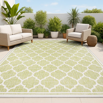 Trebol Moroccan Trellis Textured Weave Indoor/outdoor Area Rug
